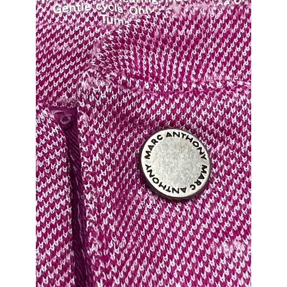 Marc Anthony Luxury Mens Slim-Fit Button T-Shirt Maroon XL A005760 - Picture 6 of 8